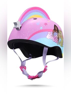 NWT Barbie Kids' Pink & Lavender Rainbow Helmet, Ages 5+